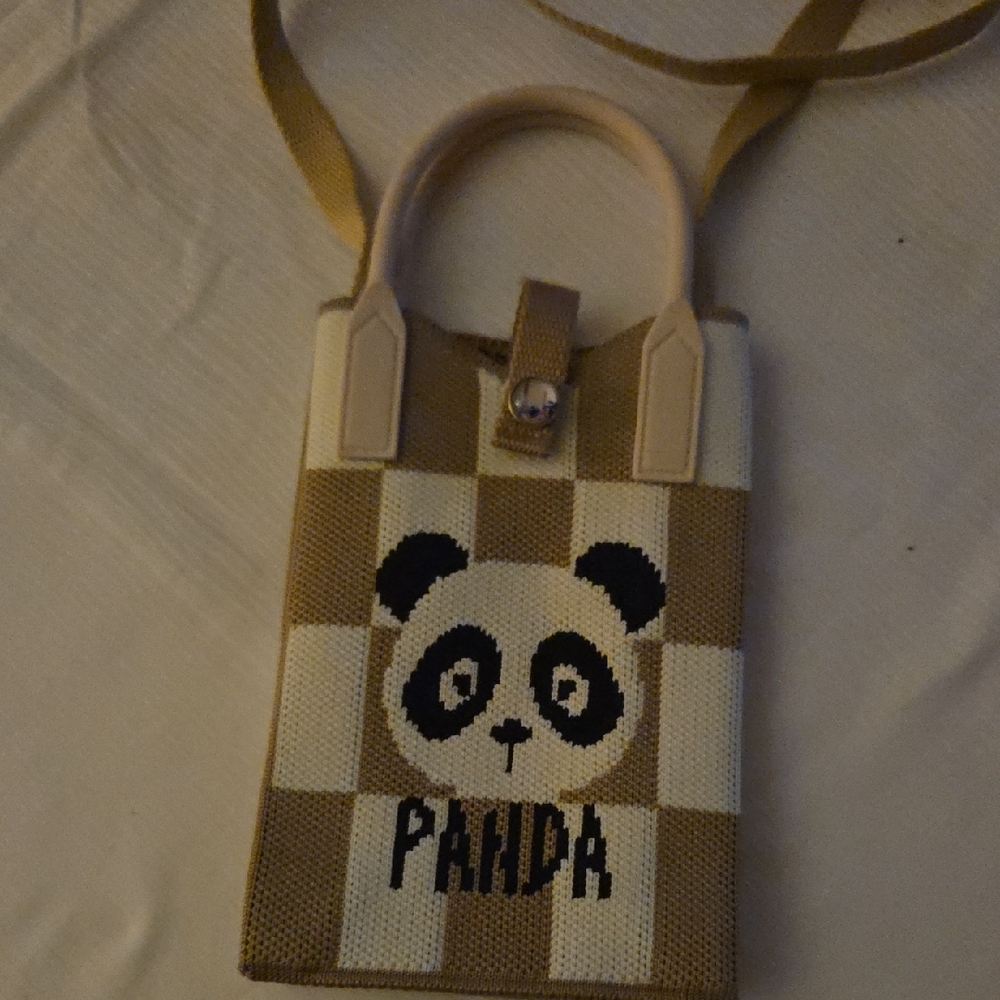 Panda Checkered Crossbody Bag - Picture 2 of 4